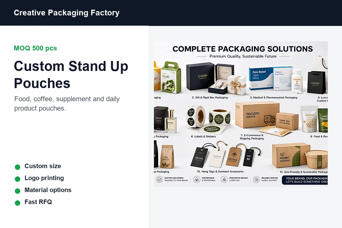 custom stand up pouches manufacturer